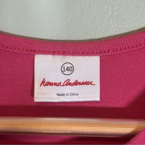 Hanna Anderson Pink and Chambray Tank Dress Girls Size 140 (10) - Picture 4 of 8